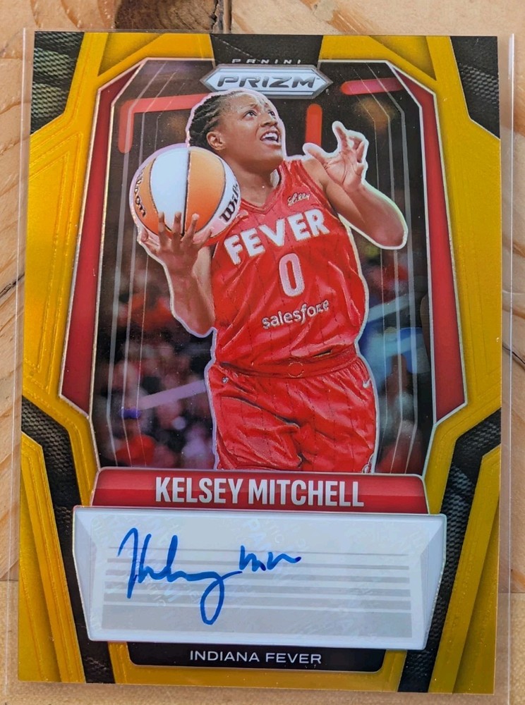 2025 Panini Prizm WNBA Signatures Kelsey Mitchell #SG-KM GOLD PRIZM 10/10 Fever