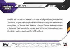 Oba Femi / Brock Lesnar SummerSlam Torch – 2026 WWE Topps NOW- Card 78 Presale