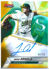 2025 Bowman&rsquo;s #/50 Auto JAMIE ARNOLD Autograph Gold Refractor SSP Rookie RC A&rsquo;s!