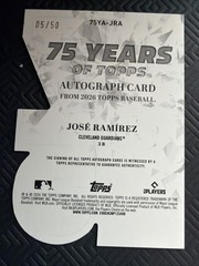 2026-75 Years of Topps Die-Cut Gold Jose Ramirez #’d 05/50 On Card Auto Clean