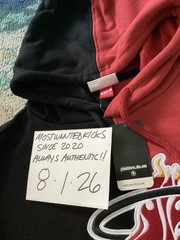 NWT Mitchell & Ness NBA Miami Heat Split Hoodie Red & Black Men’s Sz 2XLB