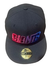 New Era 59FIFTY New York Giants Black W/Color Dim Wordmark Fitted Cap 7-1/8 New