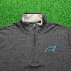 Carolina Panthers Sweatshirt Mens Small Gray Quarter Zip Pullover NFL Football