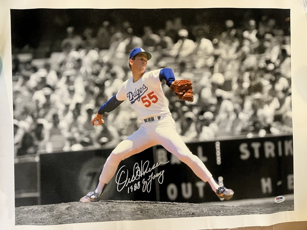 Orel Hershiser 24X17 Inch POSTER W/ PSA DNA AUTHENTICATION! Los Angeles Dodgers