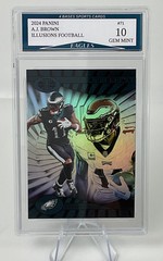 2024 Panini Illusions Saquon Barkley Jalen Hurts AJ Brown Eagles 3 Card Team Set