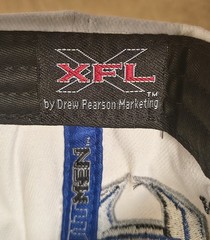 Vintage 2001 NY NJ Hitmen XFL Snapback Hat Split Black White NOS Cap