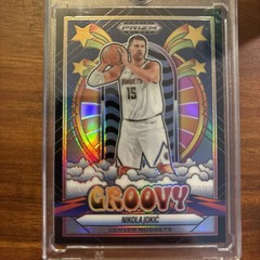 NIKOLA JOKIC 2024-25 Panini Prizm Black Groovy #7 SSP Case Hit- Nuggets