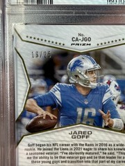 2021 Panini Playoff Jared Goff Call to Arms Auto 19/25 PSA 9- #CA-JGO POP: 1
