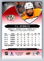 2018-19 Upper Deck Trilogy Red P.K. Subban 201/425 Nashville Predators #33