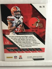 2016 Barkevious Mingo Unparalleled Lot(2): PINK & ORANGE PARALLEL #76. Browns LB