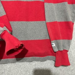 Vintage Ohio State Buckeyes Barbarian Rugby Shirt 2XL (Fit XL) Red Gray Striped