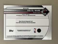 2025-26 Bowman #BCA-KW Kel&rsquo;el Ware Chrome Autographs