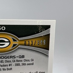 Aaron Rodgers 2012 Topps Chrome BCA Pink Refractor #50 Packers #d /399 D4