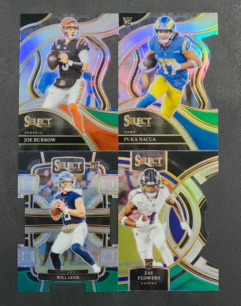 2023 Select Football BLACK AND GREEN DIE-CUT PRIZMS with Rookies You Pick