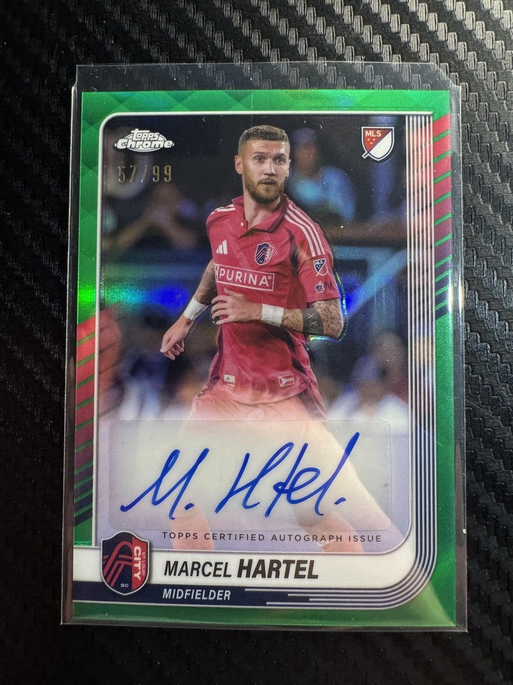 2025 Topps Chrome MLS #CA-MH Marcel Hartel Chrome Auto Green Wave #/99