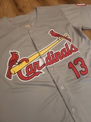 Matt Carpenter 2013 St. Louis Cardinals World Series Gray Grey Men Large Jersey