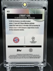 Topps Finest 2026 UEFA Champions League Lennart Karl Bayern RC #413 01/99