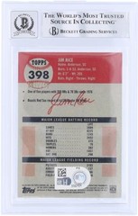 Jim Rice Red Sox Signed 2022 Topps Chrome Platinum #398 #/250 BAS 9/10 Card
