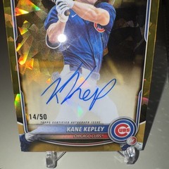 Kane Kepley 2025 1st Bowman Auto Gold Sapphire /50 Au Rc Cubs (CPA-KK)