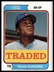 1974 Topps #538T Cesar Tovar Traded