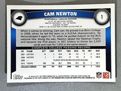 2011 Topps Chrome CAM NEWTON #1 Panthers RC