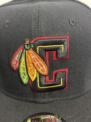 Chicago Blackhawks Snapback Hat Black Flat Brim Adjustable Embroidered Logo Hat