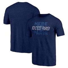 Paris Saint-Germain Fanatics Branded Statement Tri-Blend T-Shirt- Heathered Navy