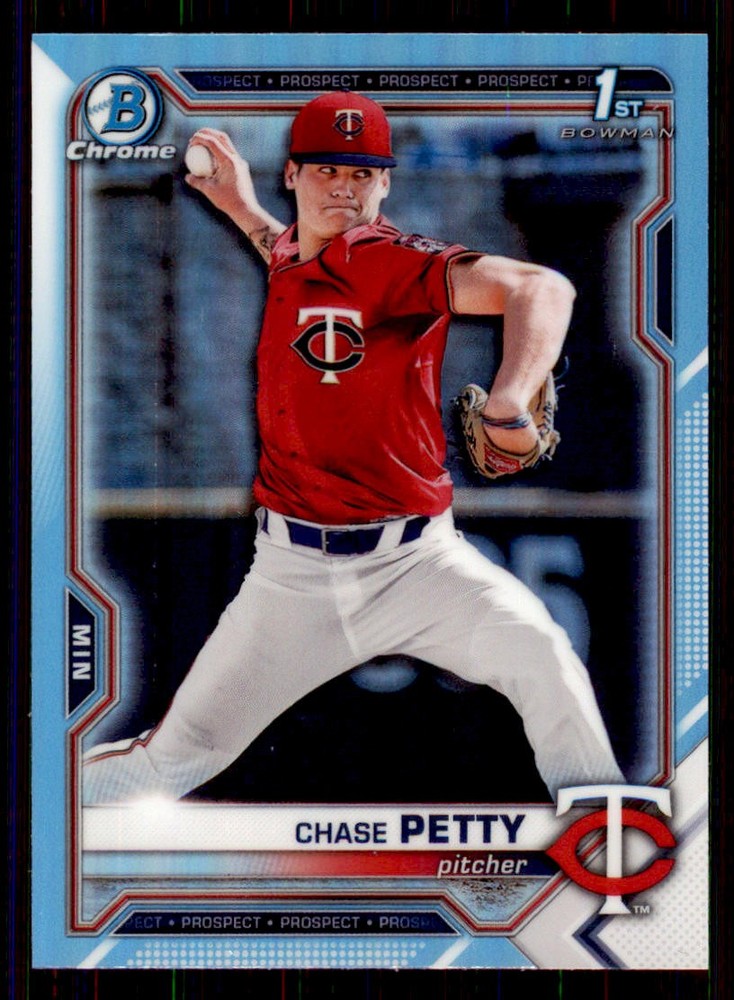 2021 Bowman Draft #BDC-49 Chase Petty Chrome Sky Blue Refractor Minnesota Twins