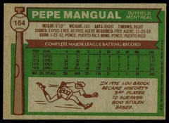 1976 Topps Pepe Mangual 164 Montreal Expos