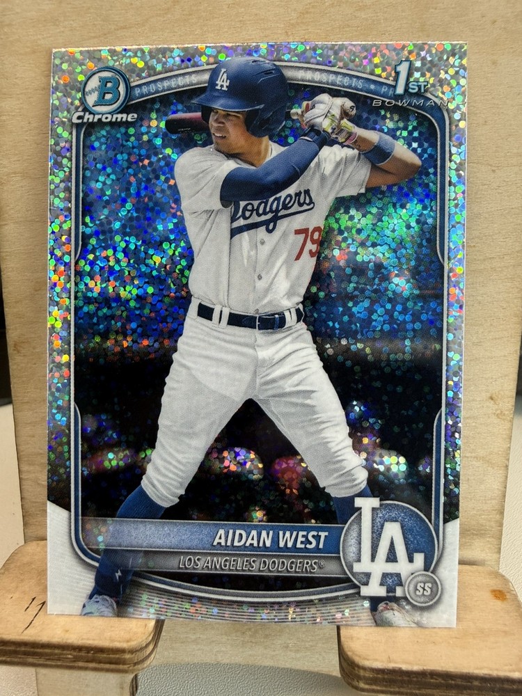 2025 1st Bowman Draft Chrome Sparkle Speckle Aidan West RC SP Dodgers