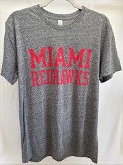 Miami Of Ohio RedHawks 1809 Authentic’s Short Sleeve Shirt Men’s Medium Gray