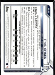 2021 Bowman Draft Paper Ryan Spikes Tampa Bay Rays 1st #BD-63 5 Card Lot