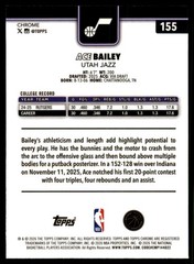 2025-26 Topps Chrome Update Ace Bailey X-Fractor Rookie Card RC #155 Utah Jazz