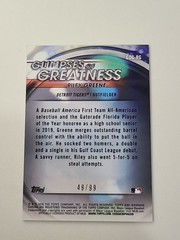 Riley Greene 2020 Bowman Draft Glimpses Of Greatness Green /99 Detroit Tigers