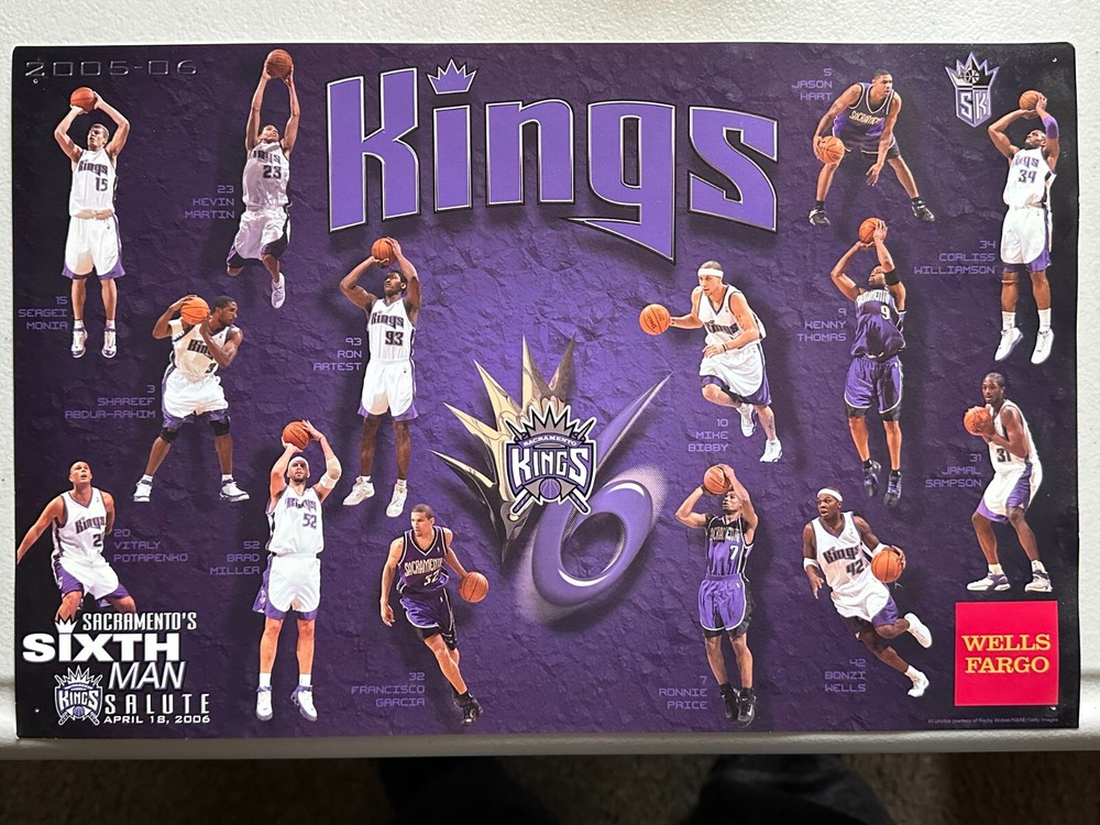 SACRAMENTO KINGS SIXTH MAN SALUTE 2006 11&Prime;x17&Prime; WALL POSTER USED STADIUM GIVEAWAY