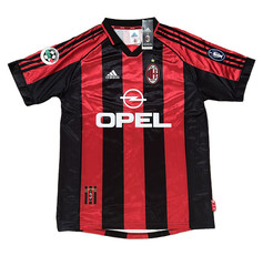 AC Milan 1998/99 Home Jersey Paolo Maldini UEFA Champions League 2 Badges