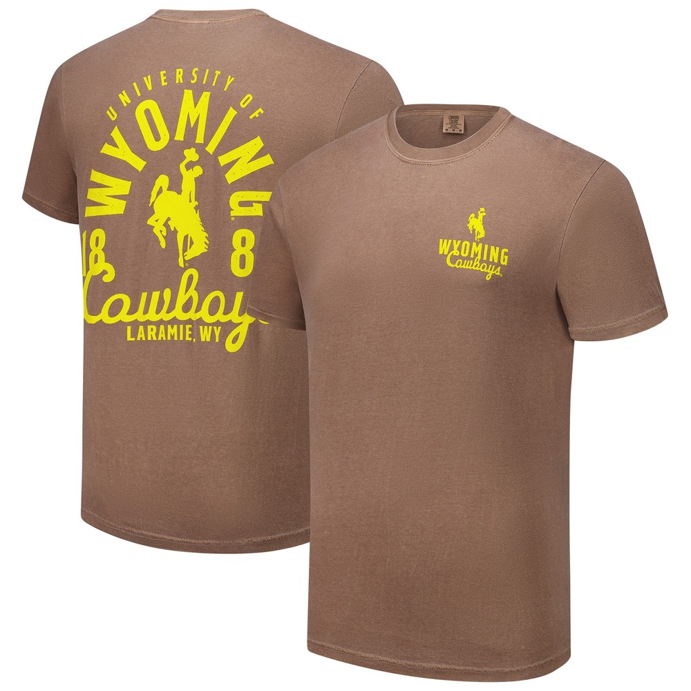 Men&rsquo;s Brown Wyoming Cowboys Comfort Colors Mascot Overlay T-Shirt