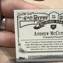 Andrew McCutchen 2012 Topps Gypsy Queen Baseball Card#SS-AM Signed Card Good