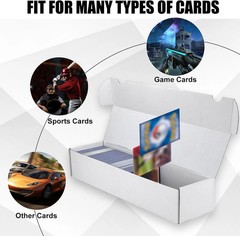 Trading Card Storage Box, 10-Pack 1100 Count White Corrugated Cardboard Bulk Spo