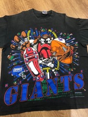 Remake New York Giants Looney Tunes black T shirt Graphic tee HN1679