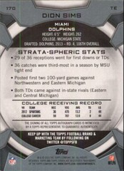 B2540- 2013 Topps Strata Autographs #170 Dion Sims Auto (*ROOKIE CARD)