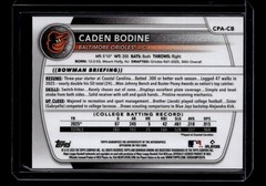 2025 Bowman Chrome Draft Autographs Yellow Refractor Caden Bodine RC Auto 9/75