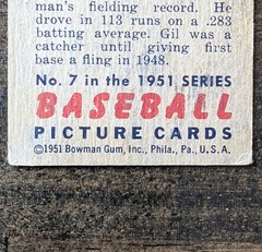 1951 Bowman Gil Hodges #7 (HOF) (Fair) BROOKLYN DODGERS