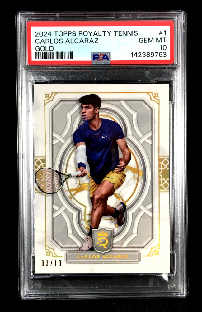 Pop 1 PSA 10 Carlos Alcaraz 2024 Topps Royalty Tennis Base GOLD /10 #1
