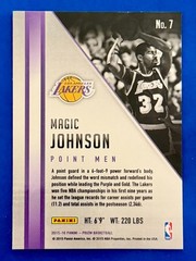 2015-16 Panini Prizm Point Men Magic Johnson #7 FREE SHIPPING
