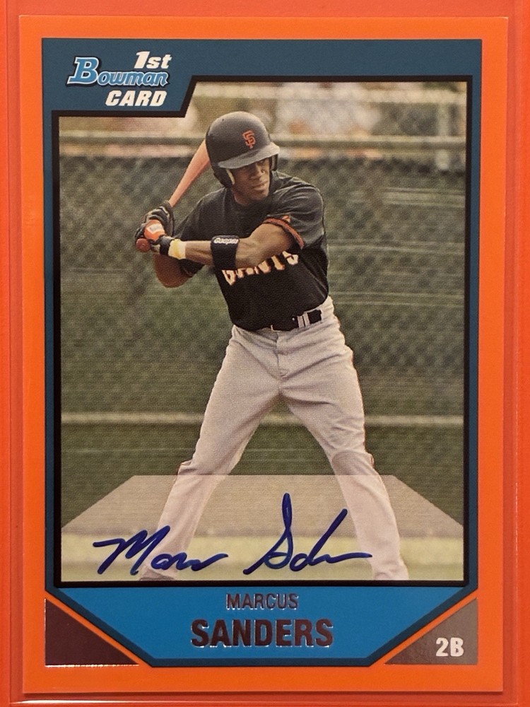 2007 Bowman Prospects Marcus Sanders Auto Orange /250 #BP127 Baseball Giants