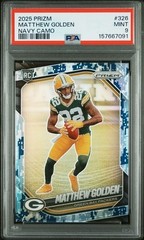 2025 Panini Prizm – #326 Matthew Golden Navy Camo 17/25 RC PSA 9