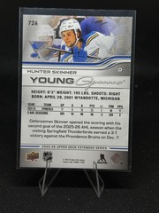 2025-26 Upper Deck #726 Hunter Skinner Young Guns Rookies ST Louis Blues