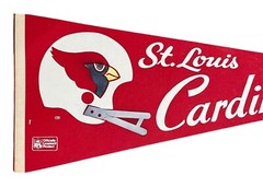 Vintage 1970&rsquo;s St Louis Cardinals Full Size 29&Prime; Football Helmet Pennant Old