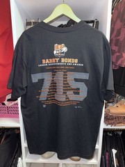 Vintage Barry Bonds 715 Career Home Runs Black T-Shirt Adult Medium 2005 Y2K VTG